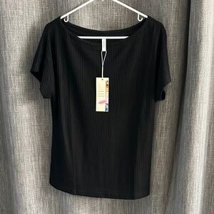 Classic Black Short Sleeve Women's Top